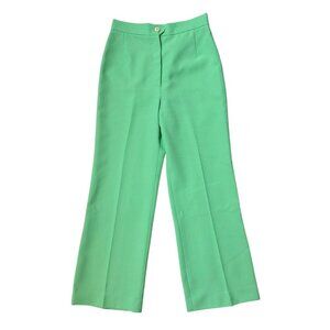 70s vintage highwaisted trousers pants light green Pant-Man straight leg.